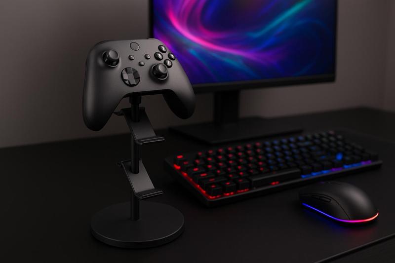 Triple Controller Stand - Premium Gaming Desk Organizer