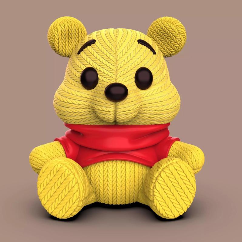 WINNIE POOH KAWAII- TEJIDO- NORMAL Y LLAVERO