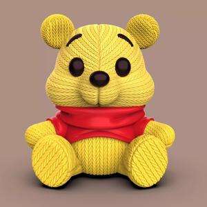 WINNIE POOH KAWAII- TEJIDO- NORMAL Y LLAVERO