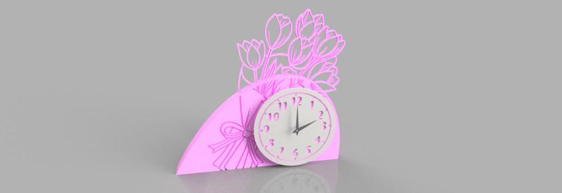 Clock bouquet of flowers