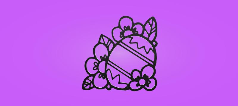 Decorative mural, Easter egg, flowers