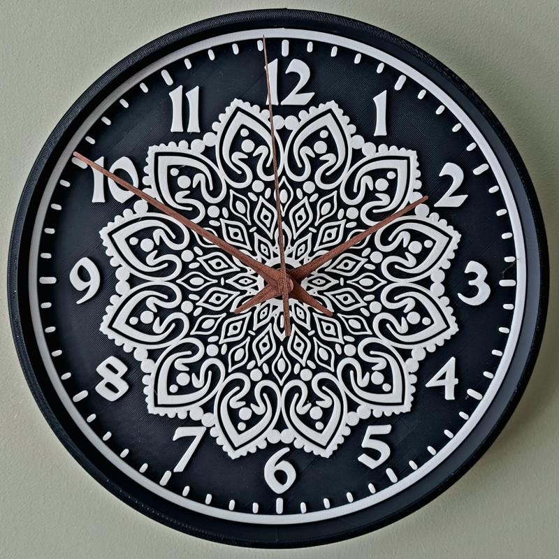 Swan and Leaf Mandala Wall Clock