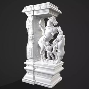Traditional Scene Decorative Pillar High Poly Model