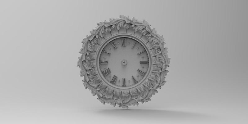 clock 3D  Carved