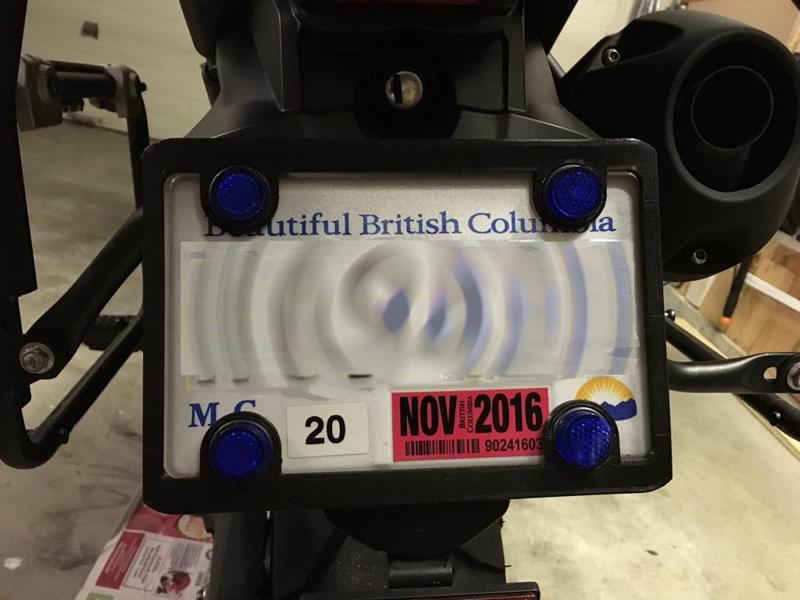 Motorcycle License Plate Bracket w Chris Reflectors