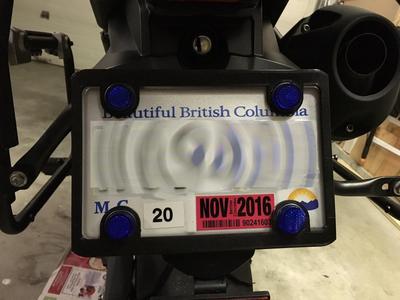 Motorcycle License Plate Bracket w Chris Reflectors