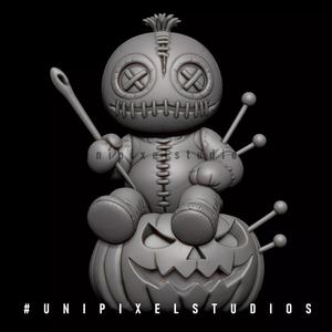 3D Voodoo doll Pumpkin Halloween STL