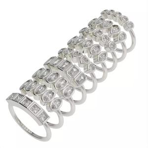 9 different Bezel set rings  3D Model Collection