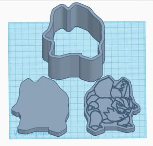 Pokemon: Alolan Golem 3 Piece Bath Bomb Mold