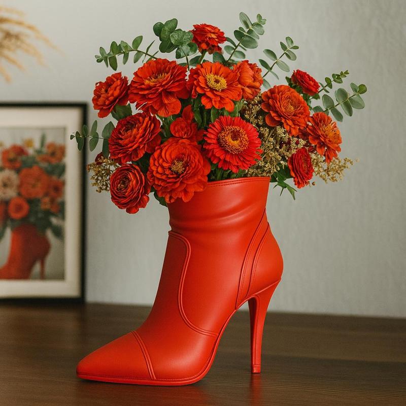 High Heel Shoe Vase 3D Print Model – Stylish Decorative Shoe Planter, Unique Fashion Vase STL