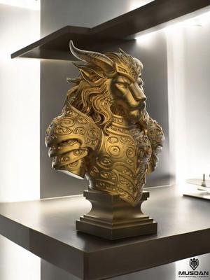 Leonar the Warborn Fantasy Lion Warrior Bust 3D Printable