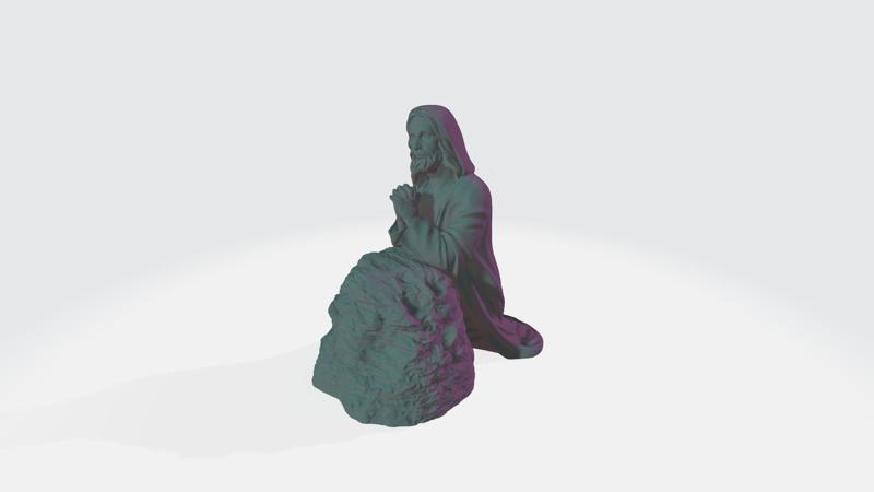 Man praying sculpture - 3d printable