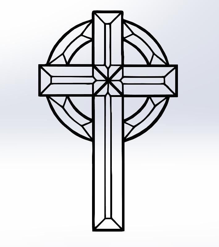 Elegant Cross Line Art Design