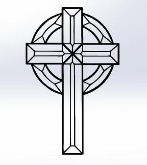 Elegant Cross Line Art Design