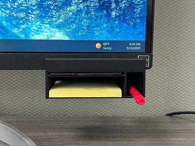 Under Monitor Sticky Note / Pen Holder W Template
