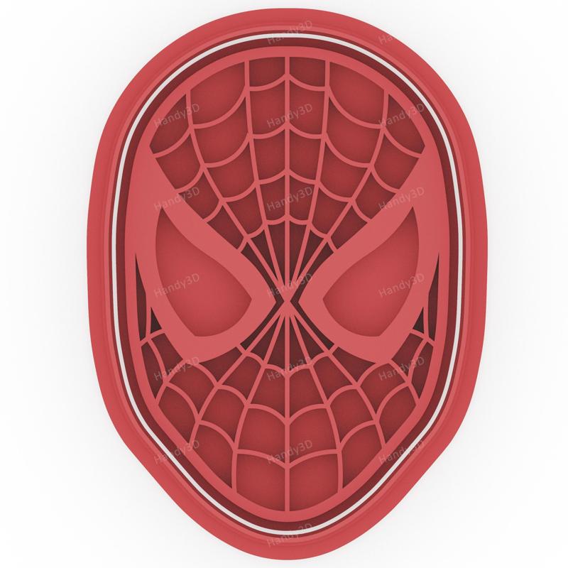 Spider-Man Mask v1 Cookie Cutter & Stamp - 9 cm