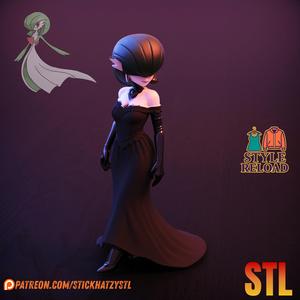 Gardevoir Noir Dress – STL Model | Style Reload Collection