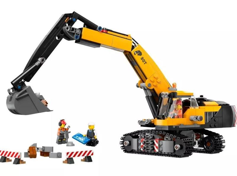 PixelBricks3D - LEGO Yellow Construction Excavator
