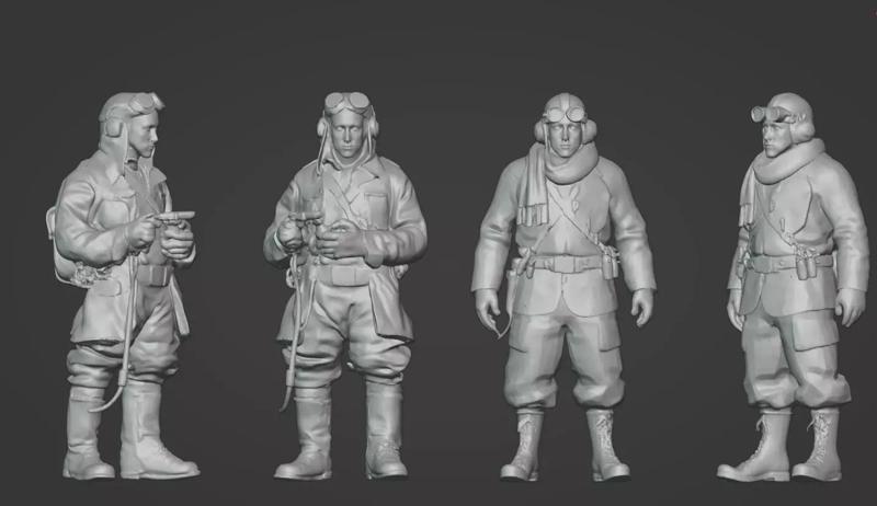 WWI Pilot High-Detail 3D Printable STL Models