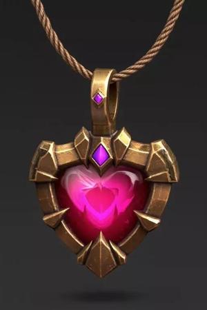 Heart-Shaped Amulet with Red Gem 3D Printable Fantasy Pendant