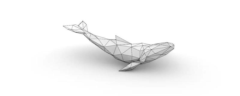 3D Printed Origami Model Kali the Whale