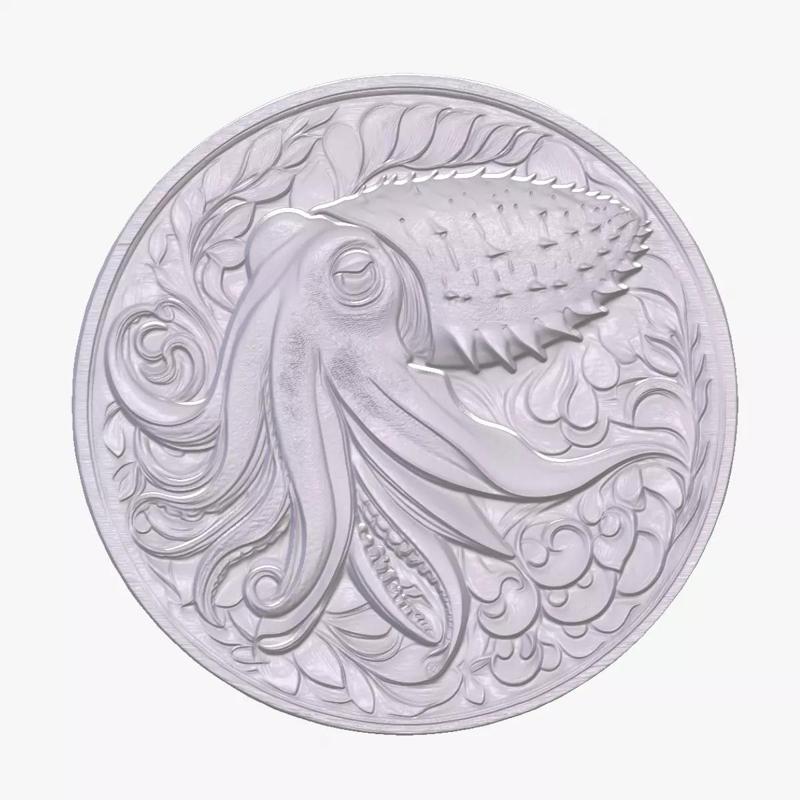 Cuttle Fish 1 basrelief for 3D printing