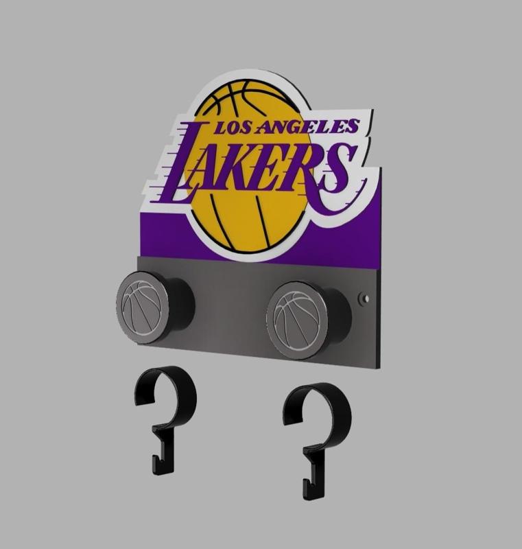 LA LAKERS Wall Hook with Removable Key-Hanger Clips