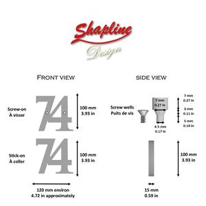 House number, numbered stakeout N°74