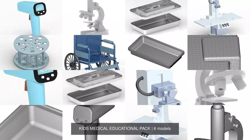 KIDS MEDICAL EDUCATIONAL PACK 3D Model Collection