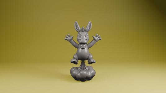 Funny Donkey on Fart Cloud STL File – Attitude Desk Toy
