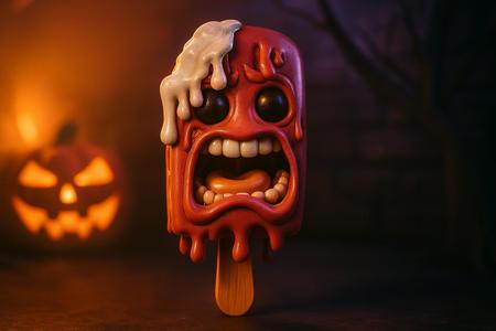Creepy Cute Melting Popsicle Monster Figurine | Unique 3D Printed Art Toy | Weird Gift for Collectors & Horror Decor