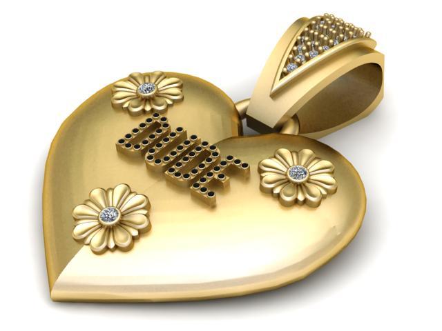 HEART DIAMOND PENDANT  3d printable model