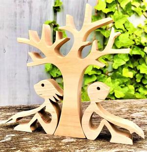 Sculpture Love of cupple under the tree STL and SVG