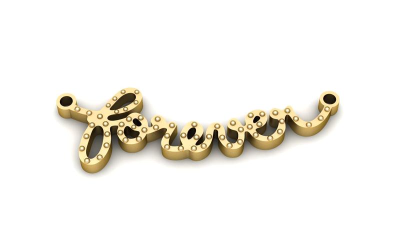 FOREVER WORD PENDANT 3D PRINTABLE MODEL