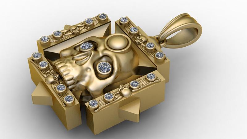 Deaths Head PANDANT 3D PRINTABLE MODAL