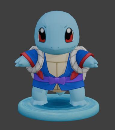 Squirtle - Pokébuki Warrior Style | 3D Printable STL | Kabuki Pokémon Figure