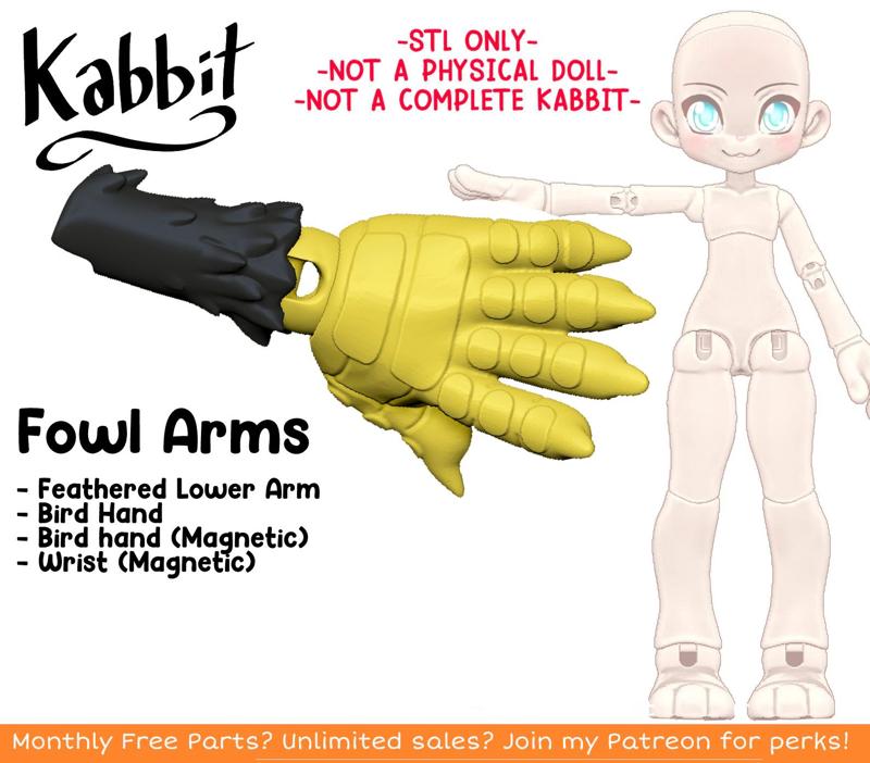 [KABBIT ADDON] Fowl Kabbit Arms - or FDM and SLA printers