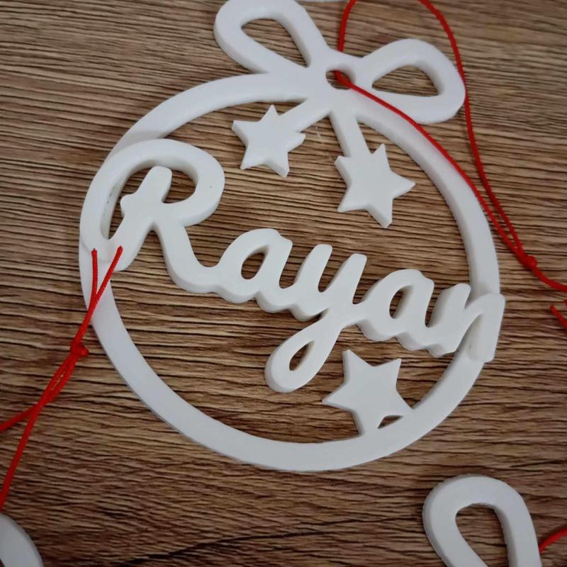 2 x Rayan, personalized Christmas tree bauble