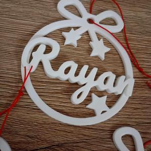 2 x Rayan, personalized Christmas tree bauble