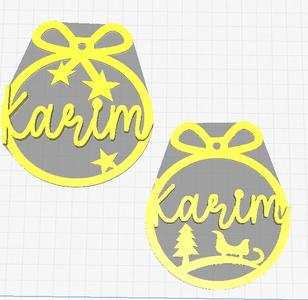 3 Christmas decorations, Karim
