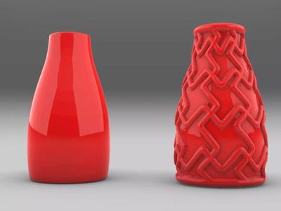 Textured plain flower vases stl files verified