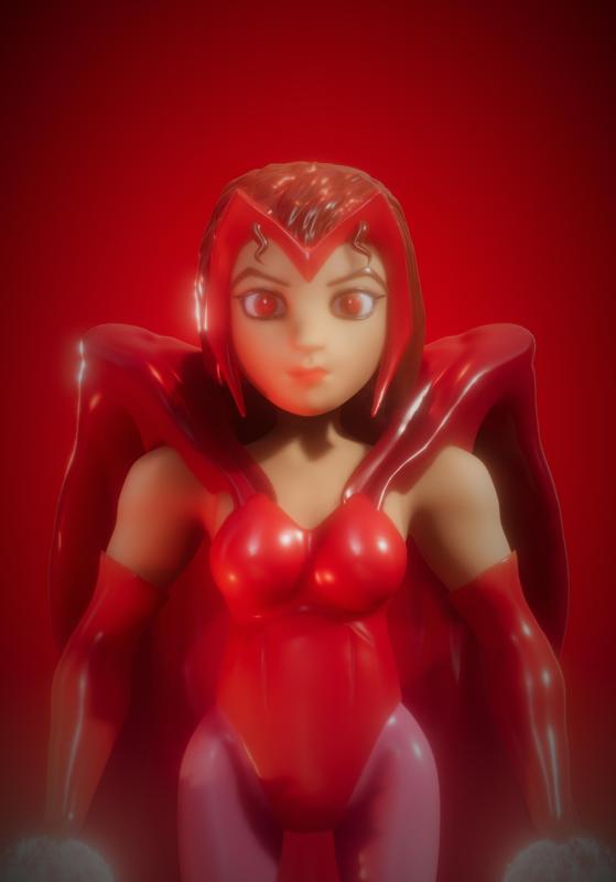 Chaos Cutie: Chibi Scarlet Witch (Super Hero Squad Style)