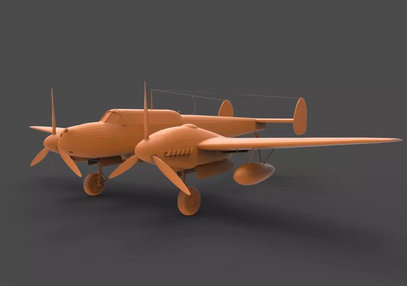 BF110G2 orange propeller plane