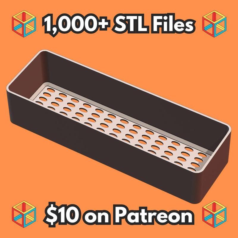 Dishwasher Safe Spoon Fork Drying Tray with Drainage Holes MineeForm FDM 3D Print STL File