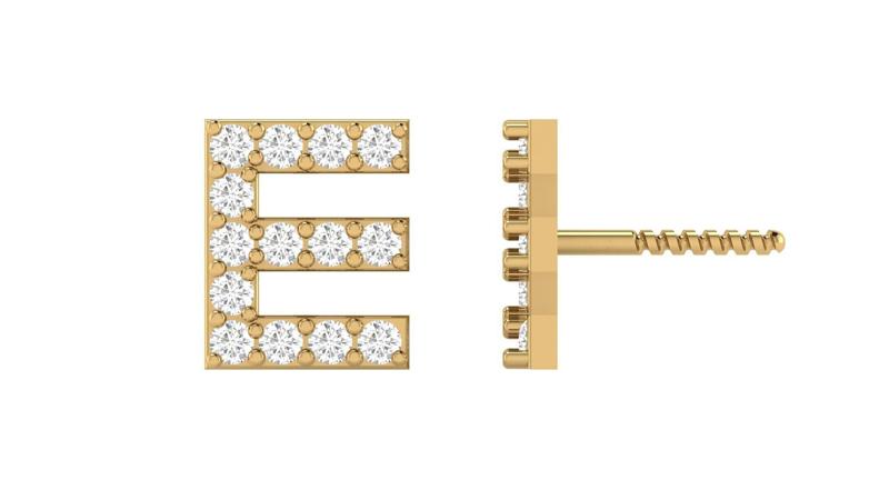 E Letter Alphabets Studs Earrings