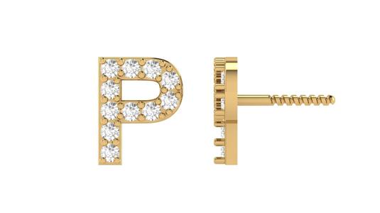 P Letter Alphabets Studs Earrings