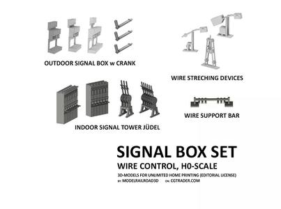 SIG-0003 Signal box set for wire control H0-scale 15 items