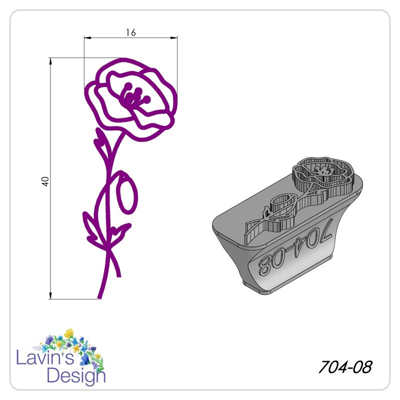 POLYMER CLAY STAMP / BIRTH FLOWER / AUGUST / POPPY / LED704-08