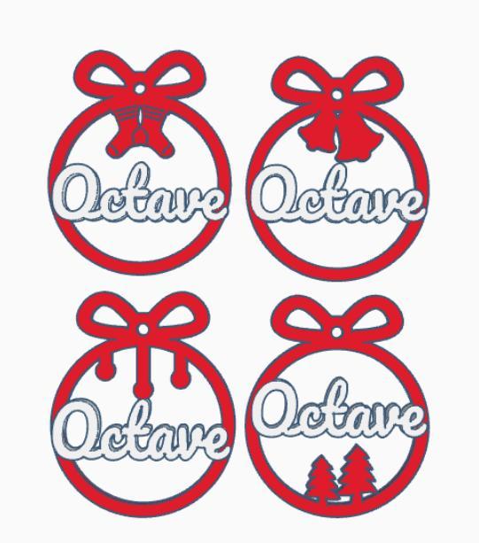 4 x octave, personalized Christmas tree ball, christmas