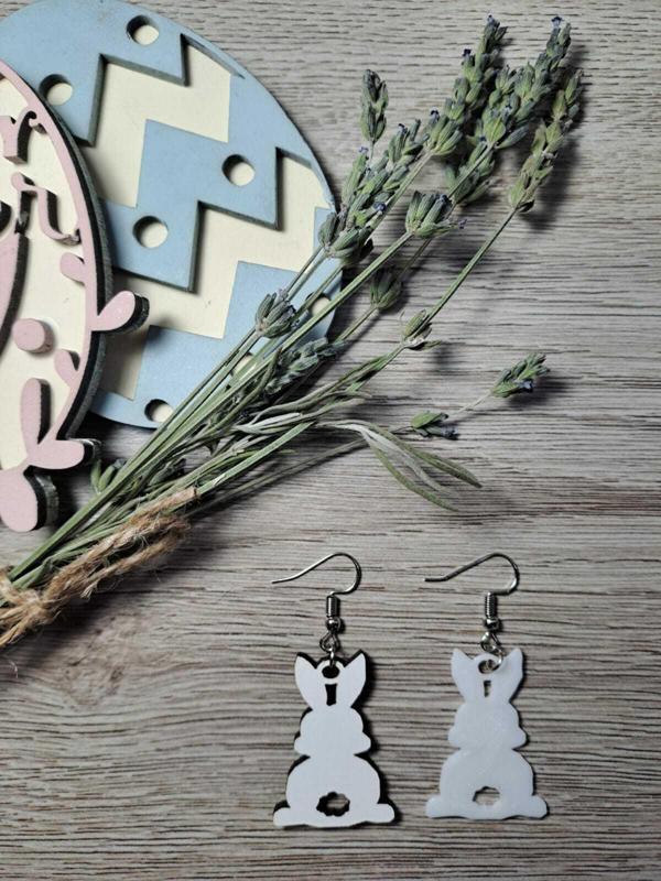 EASTER BUNNY EARRING 5 3D PRINT & LASER CUT